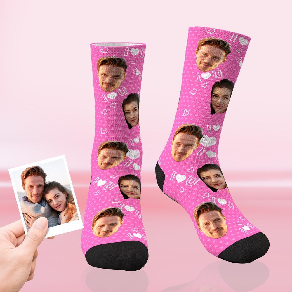 Best Gift For Your Lover Custom Love Face Socks Multiple Colour - PhotoBoxer