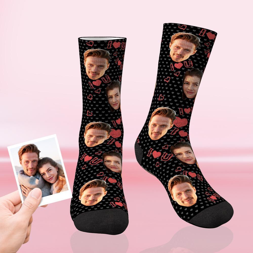 Best Gift For Your Lover Custom Love Face Socks Multiple Colour - PhotoBoxer
