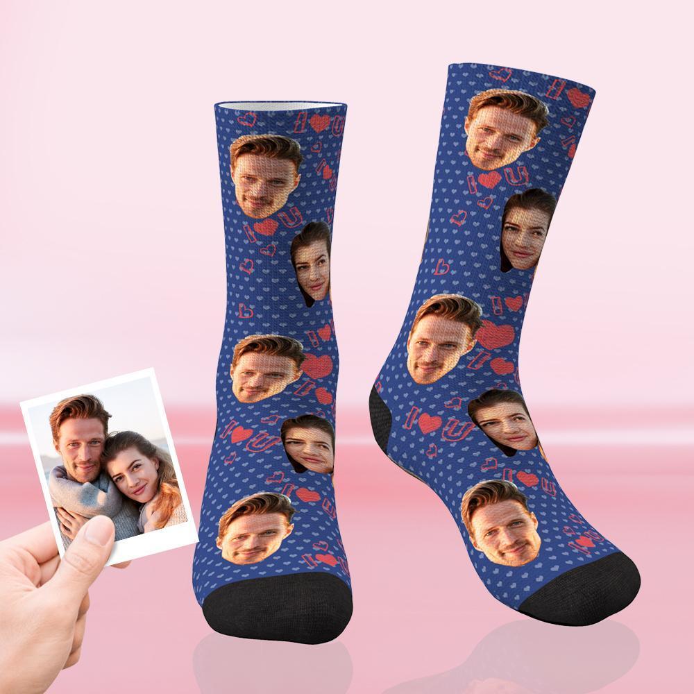 Best Gift For Your Lover Custom Love Face Socks Multiple Colour - PhotoBoxer