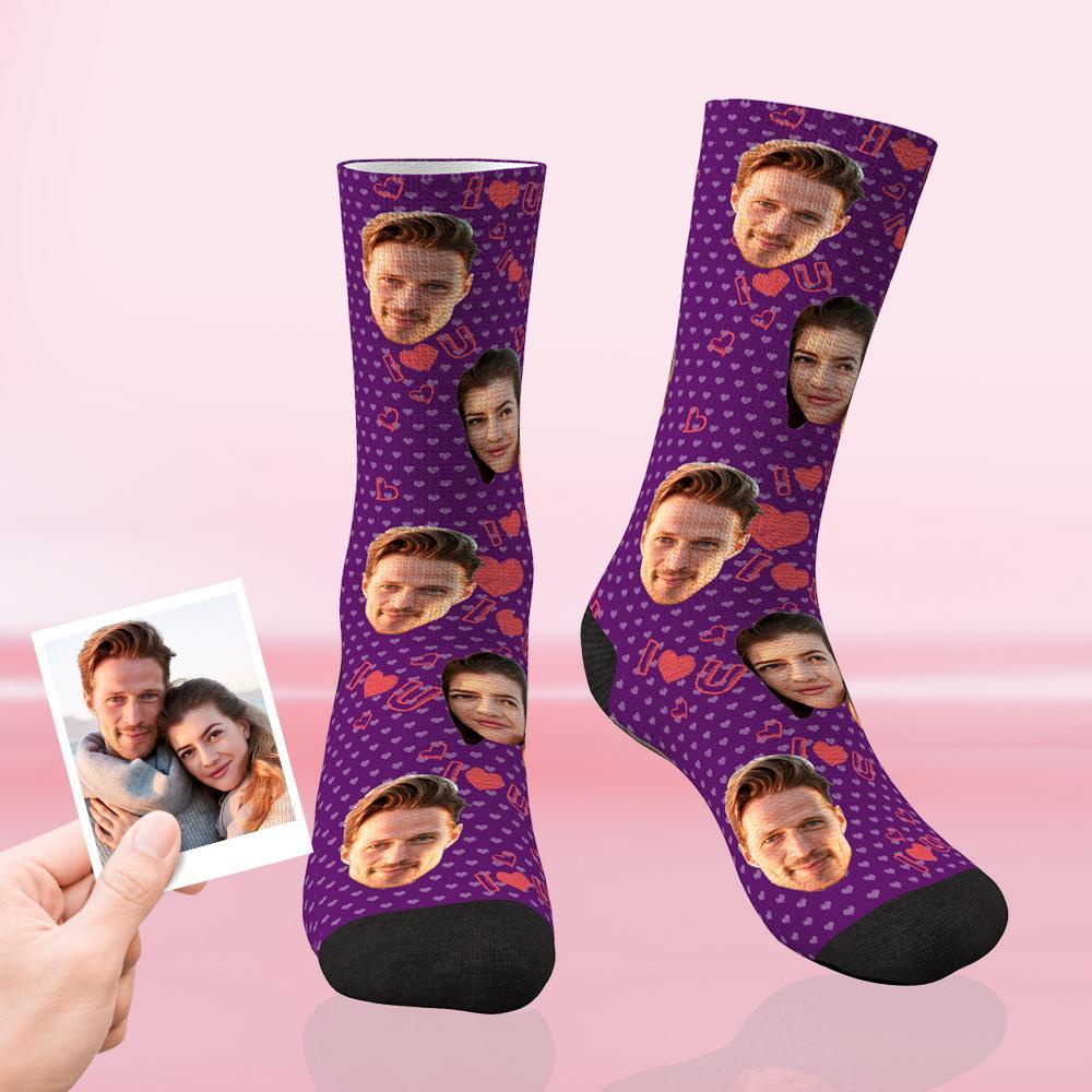Best Gift For Your Lover Custom Love Face Socks Multiple Colour - PhotoBoxer