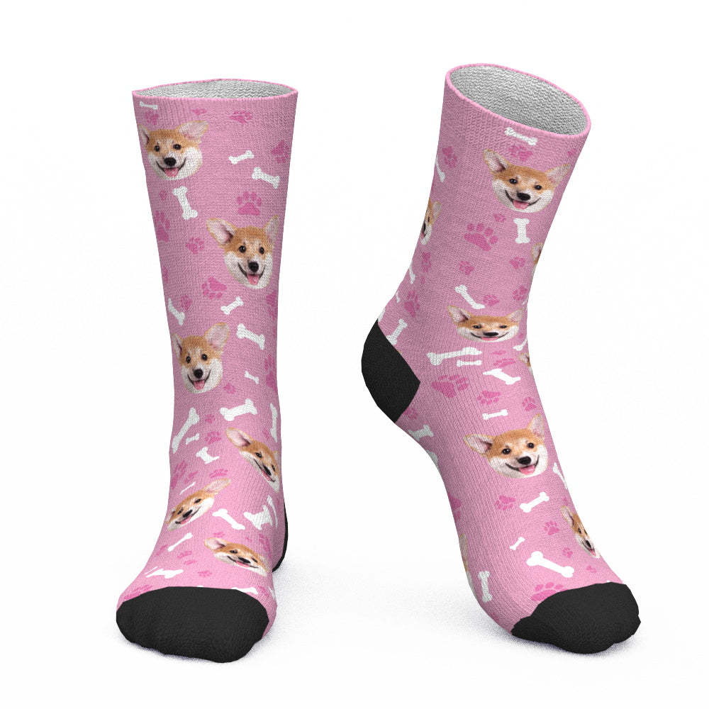 Custom Dog Socks CWZ049 - Pink - PhotoBoxer