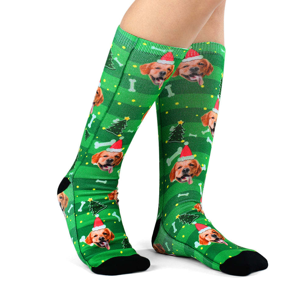 Christmas Custom Dog Photo Socks - PhotoBoxer