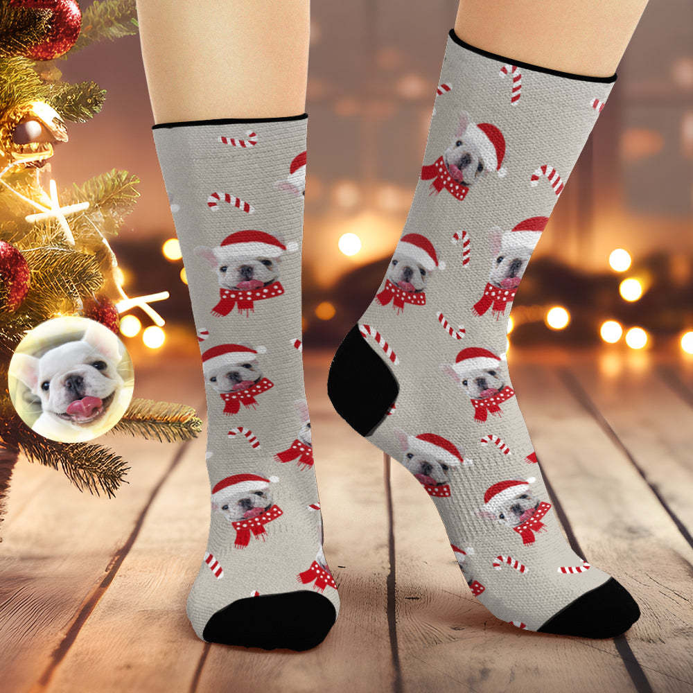 Custom Christmas Breathable Face Socks Personalized Photo Soft Socks Gifts