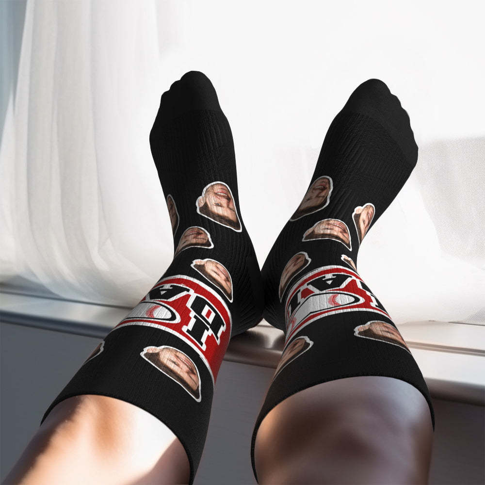 Custom I Heart Dad Knee High Socks Personalized Compression Father's Day Tournament Sport Team Baseball Softball Soccer - PhotoBoxer
