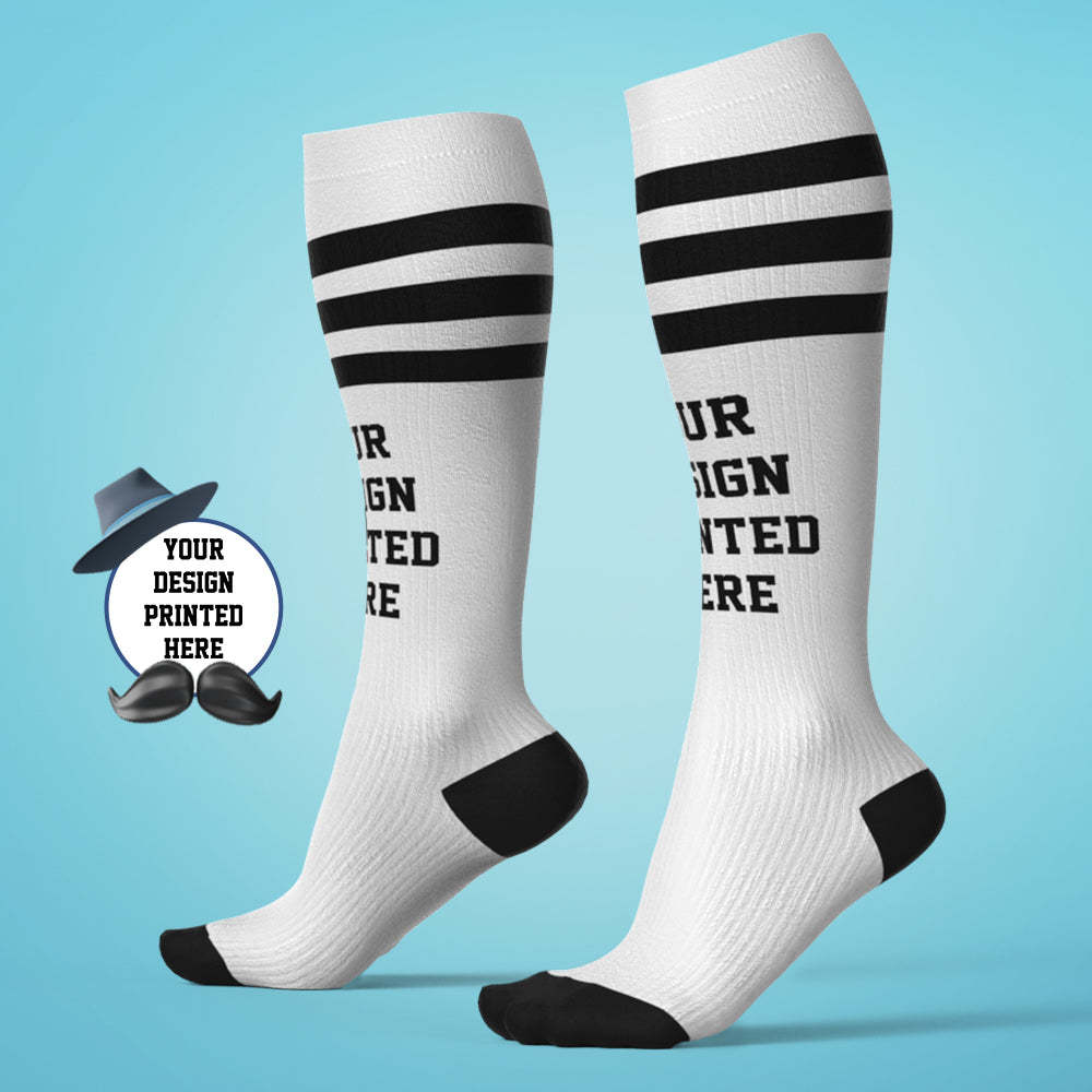 Custom Your Design Knee High Socks Personalized Compression Father's Day Tournament Sport Team Baseball Softball Soccer - PhotoBoxer