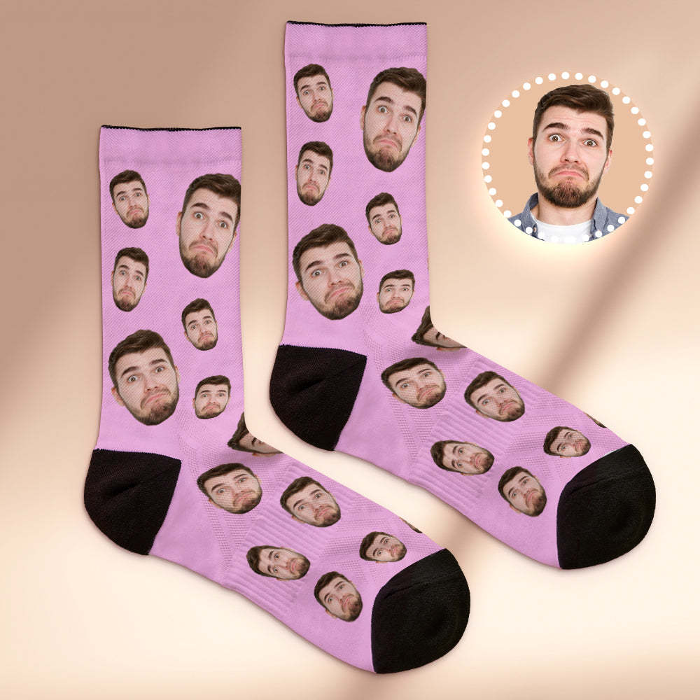 Custom Face Socks Breathable Add Pictures Colorful Photo Socks Gifts - PhotoBoxer