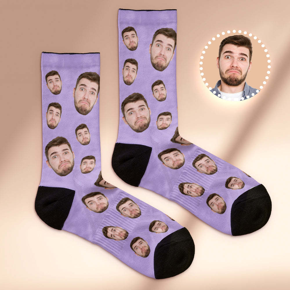Custom Face Socks Breathable Add Pictures Colorful Photo Socks Gifts - PhotoBoxer