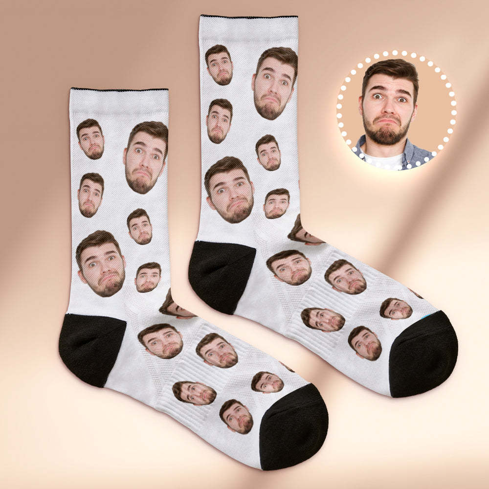 Custom Face Socks Breathable Add Pictures Colorful Photo Socks Gifts - PhotoBoxer