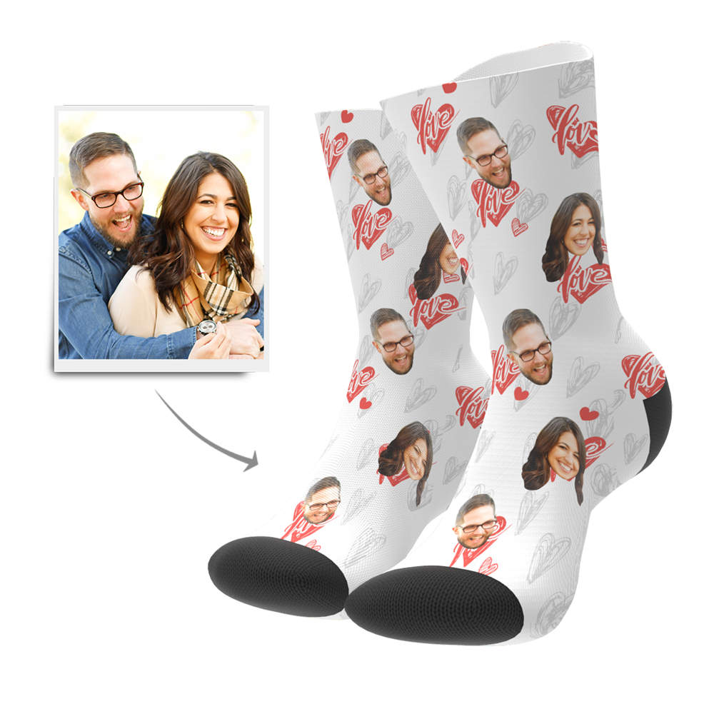 Custom Heartbeat Socks - PhotoBoxer