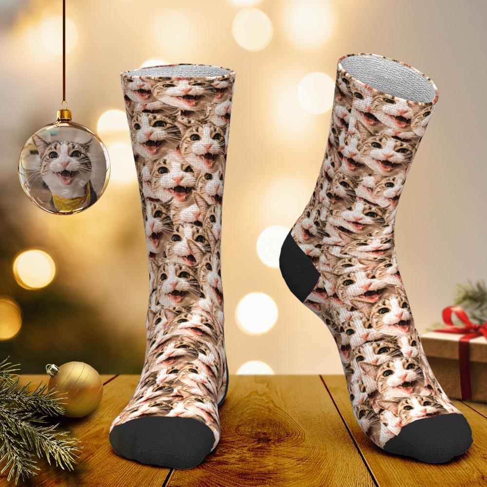Custom Photo Socks Face Mash Dog Socks - PhotoBoxer