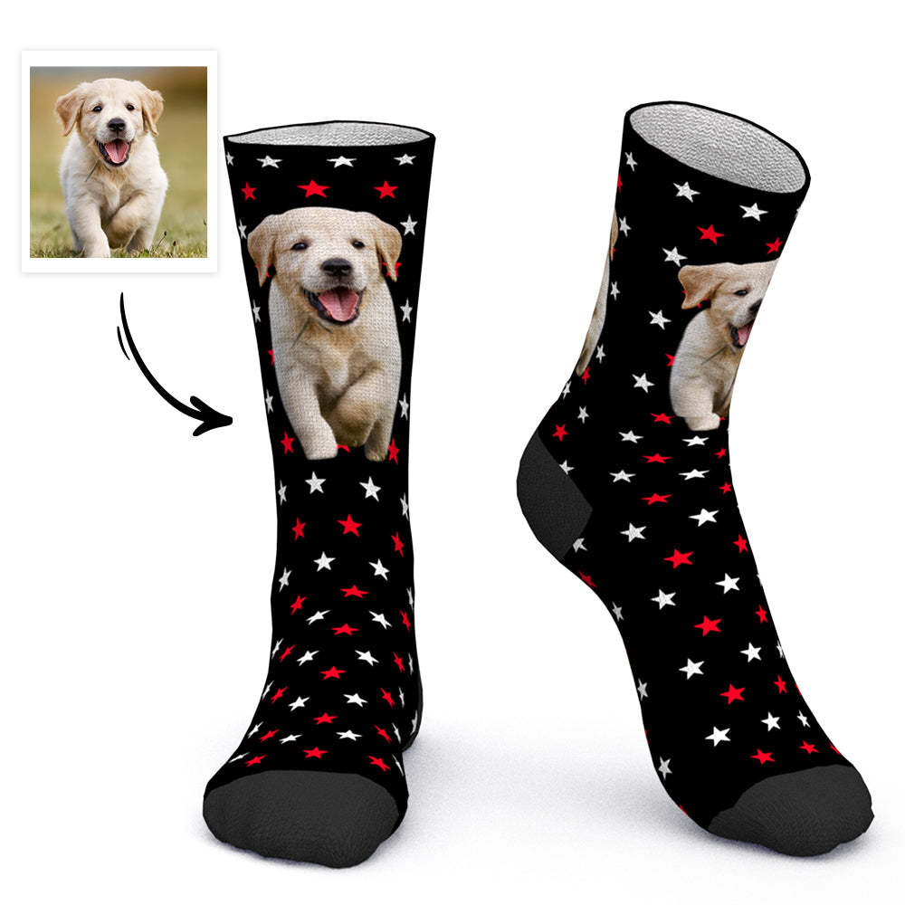 Custom Face Socks Personalized Photo Socks Christmas Gift for Pet Lover - Cute Dog - PhotoBoxer