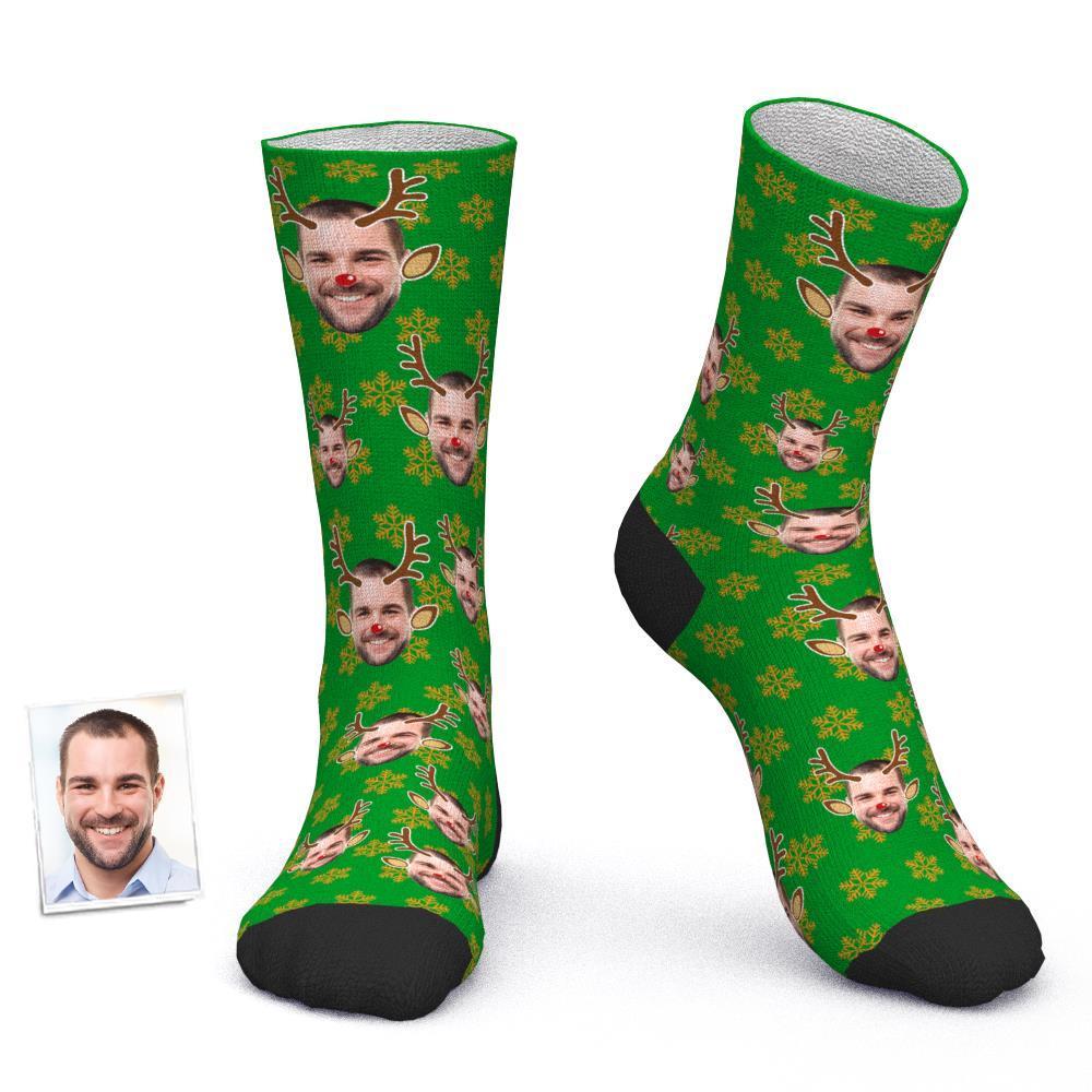 Custom Face Socks Personalized Christmas Socks - ELK