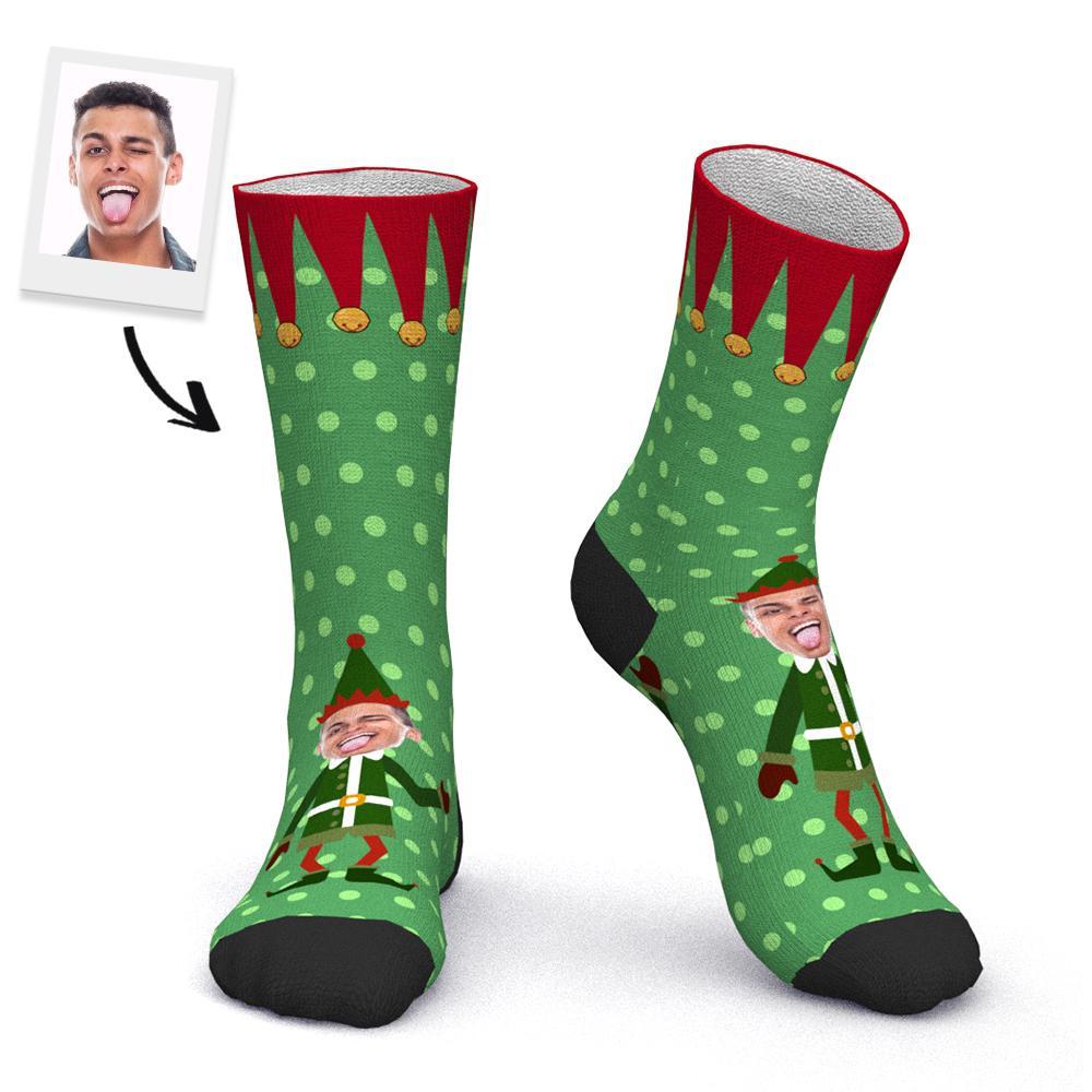 Custom Photo Socks Christmas Theme Custom Face Holiday Gifts - PhotoBoxer