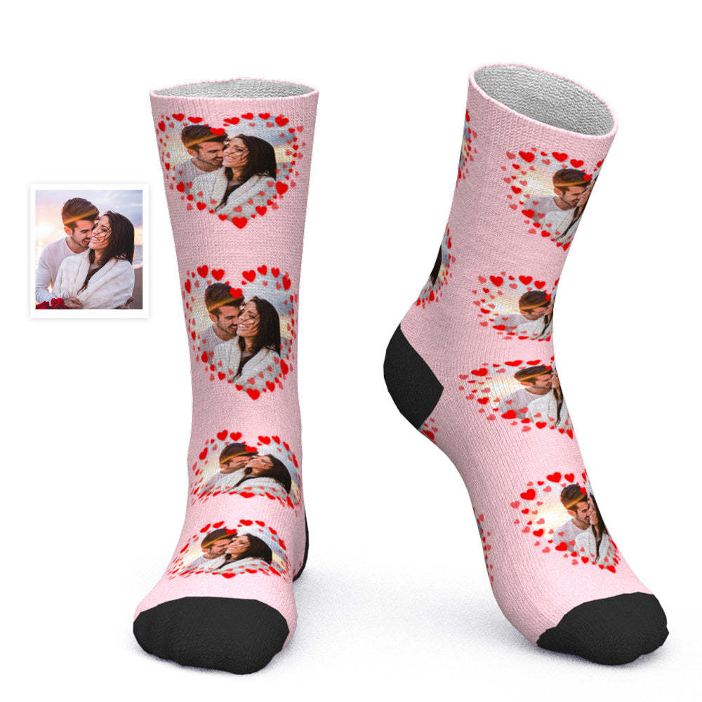 Custom Couple Photo Socks Romantic Valentine Gift - PhotoBoxer