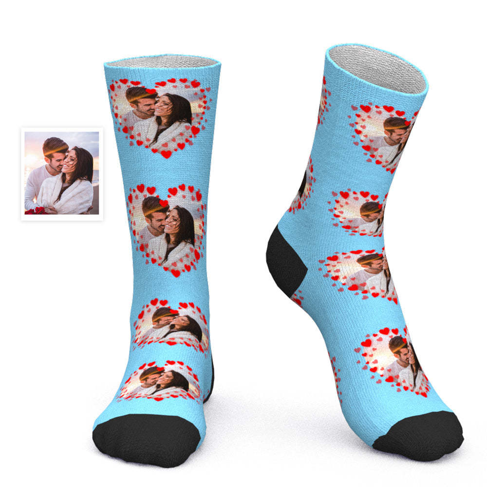 Custom Couple Photo Socks Romantic Valentine Gift - PhotoBoxer
