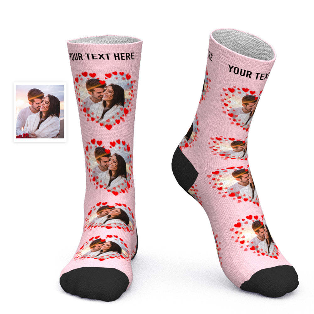 Custom Couple Photo Socks Romantic Valentine Gift - PhotoBoxer