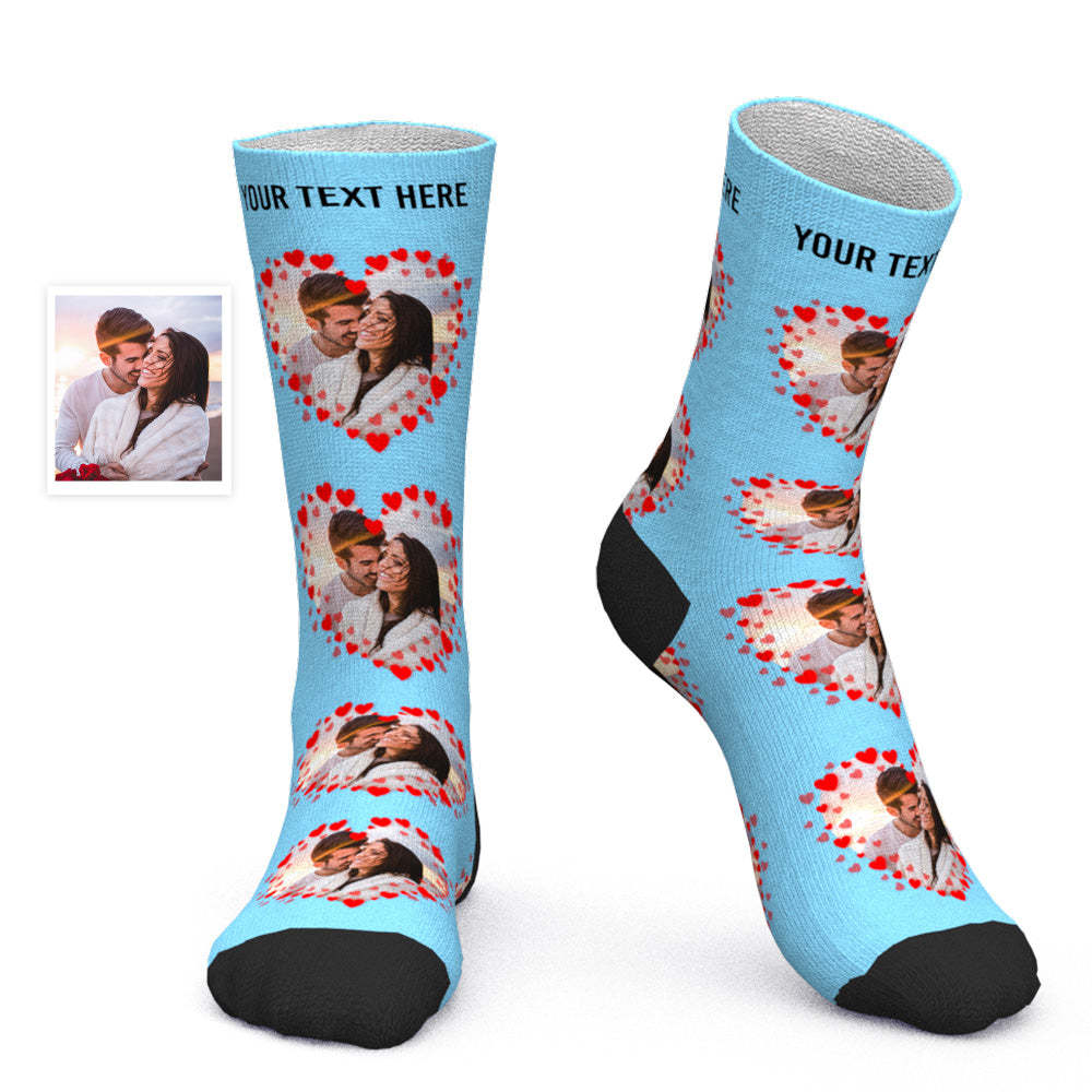 Custom Couple Photo Socks Romantic Valentine Gift - PhotoBoxer