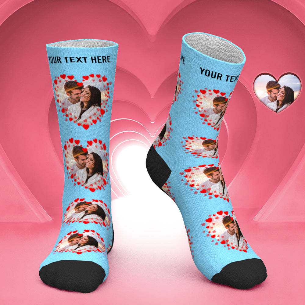 Custom Couple Photo Socks Romantic Valentine Gift - PhotoBoxer