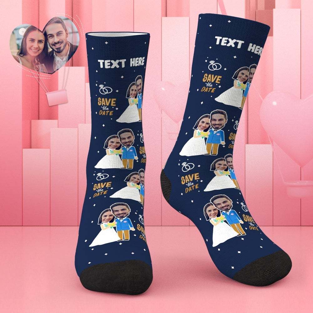 Custom Face Socks Save the Date Custom Wedding Socks Custom Wedding Gift