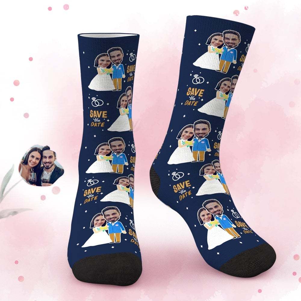 Custom Face Socks Save the Date Custom Wedding Socks Custom Wedding Gift