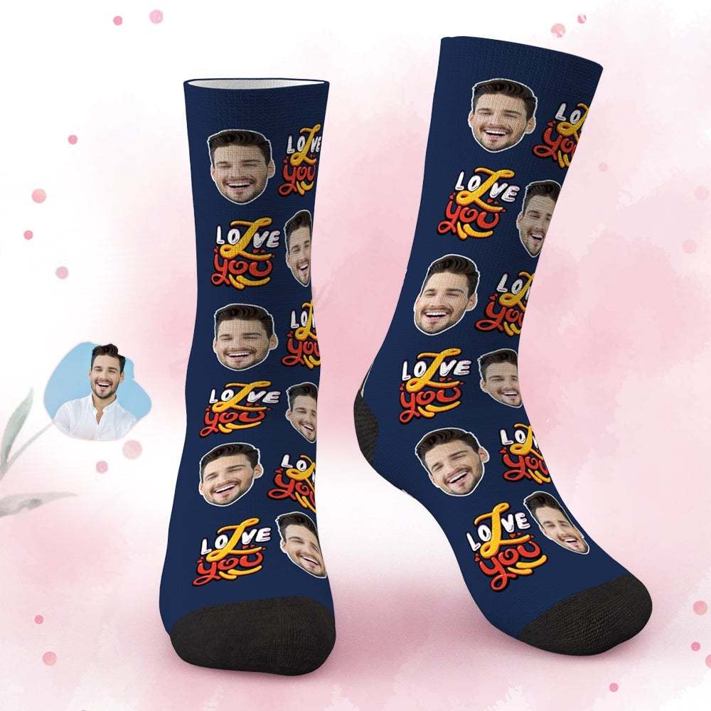 Custom Face Socks Love You Socks Valentines Day Gift For Girlfriend Lover