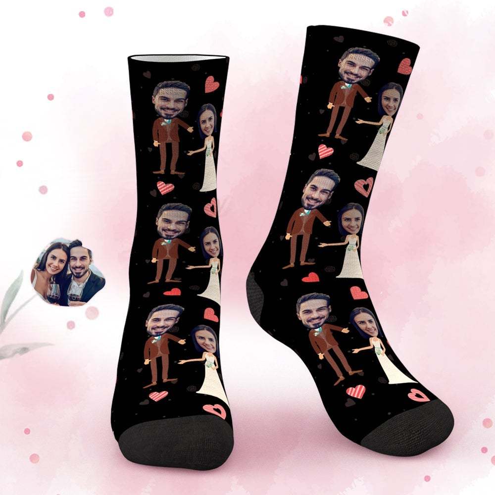 Custom Face Socks Personalized Picture Socks Anniversary Gifts Wedding Gifts