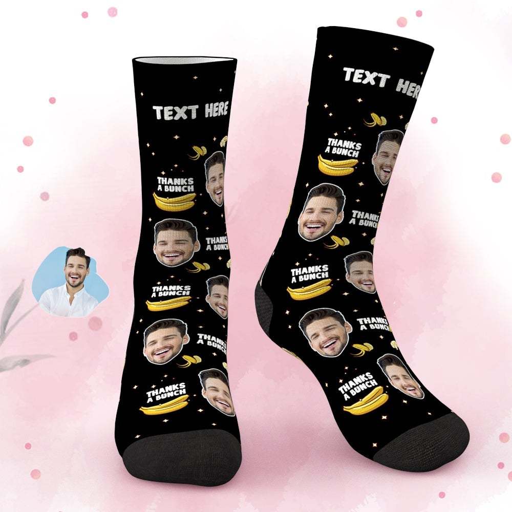 Custom Face Socks Custom Socks for Men and Women- Thanks A Bunch