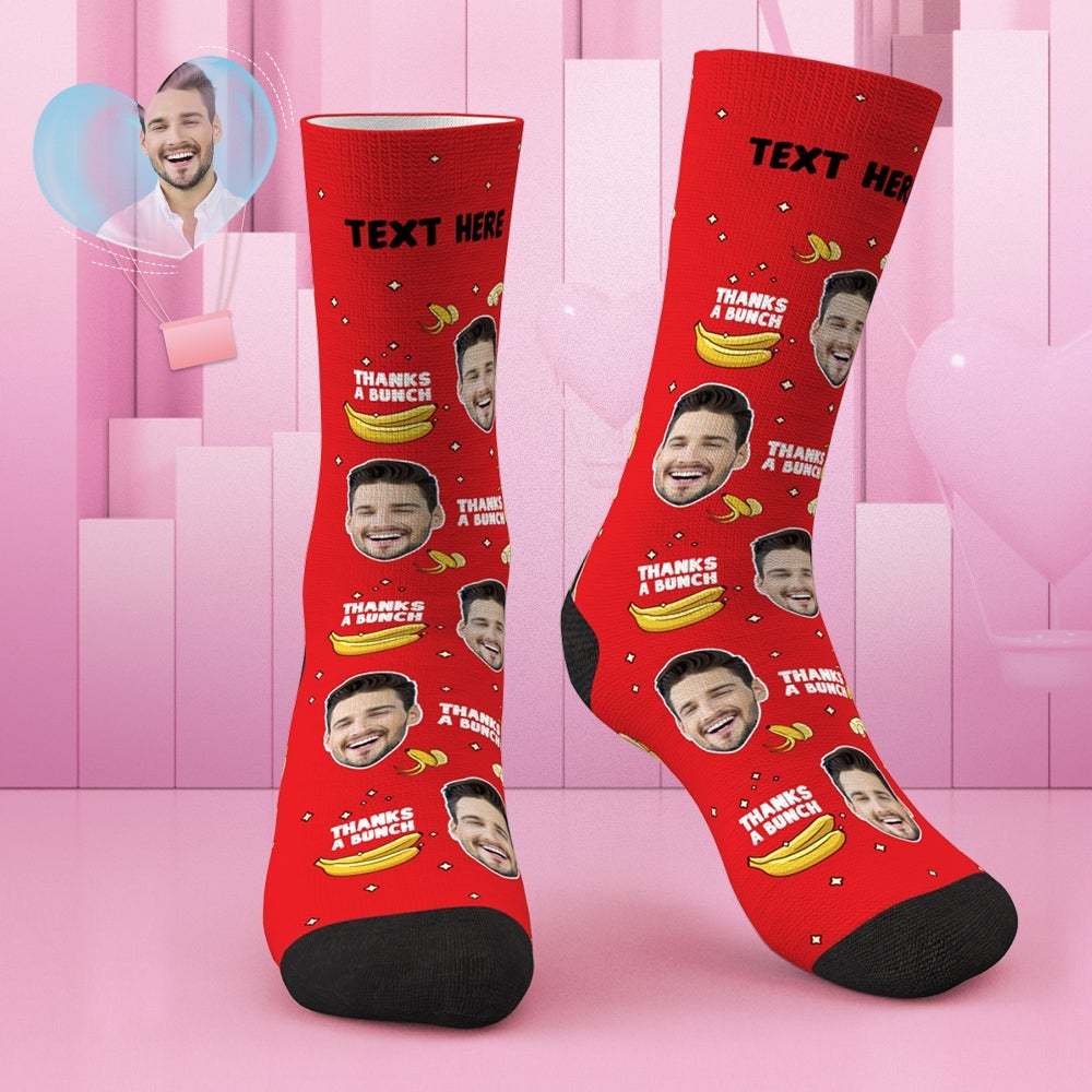 Custom Face Socks Custom Socks for Men and Women- Thanks A Bunch
