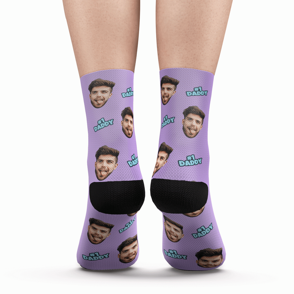 Custom #1 Daddy Photo Socks - PhotoBoxer