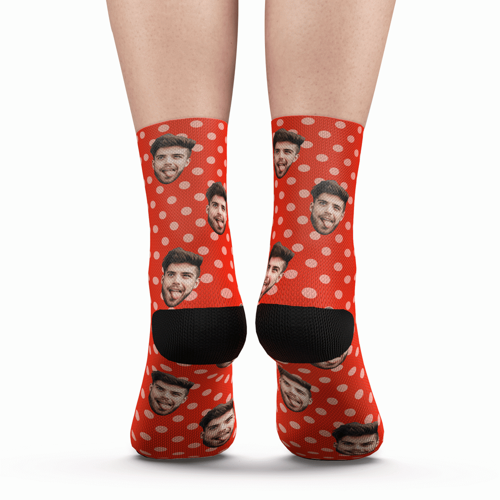 Custom Polka Dot Photo Socks - PhotoBoxer