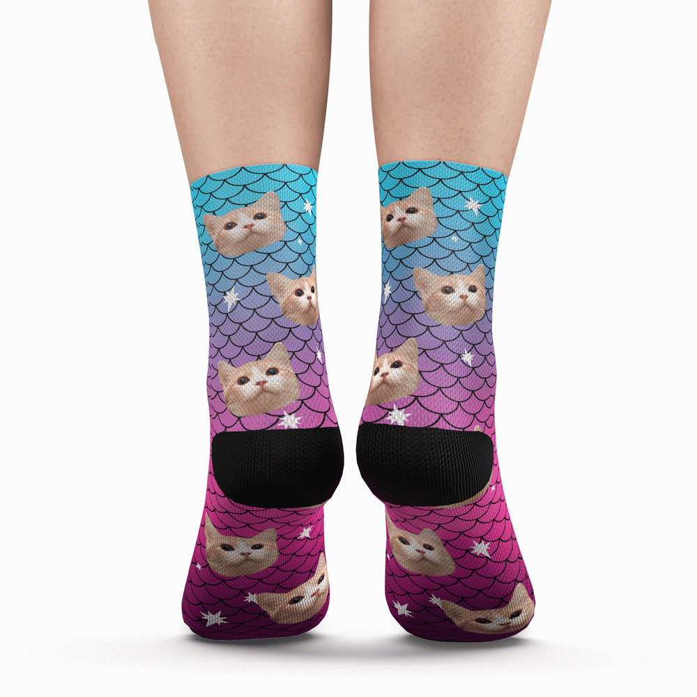 Custom Cute Mermaid Photo Socks - PhotoBoxer