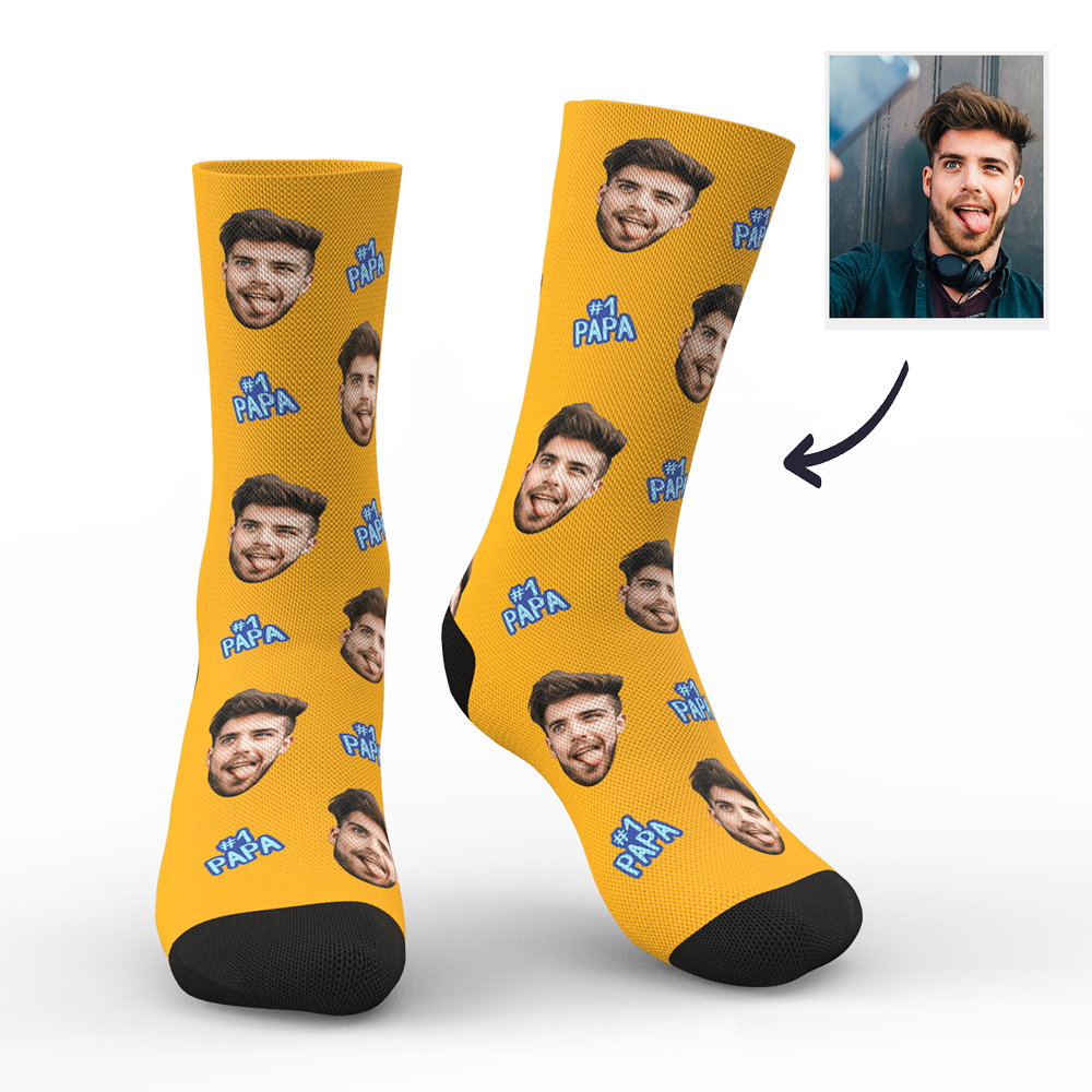 Custom #1 PAPA Photo Socks - PhotoBoxer