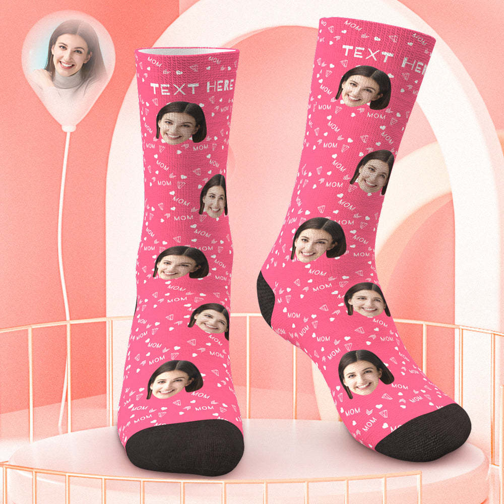 Custom Socks Gifts for Her Mother's Day Gifts or Birthday Gifts for Mum Pink Socks