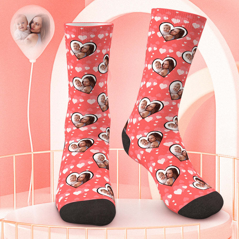Custom Socks Gifts for Her Mother's Day Gifts for Mum Heart Socks