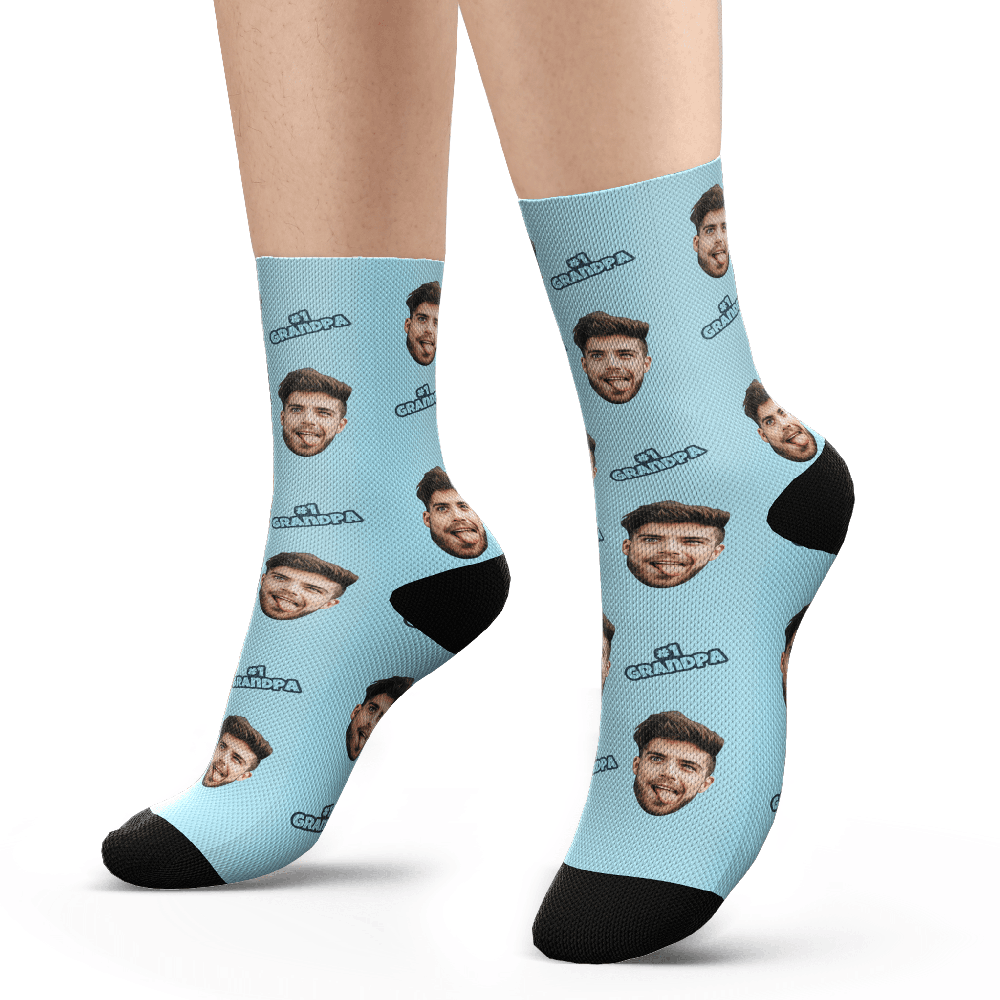 Custom #1 Grandpa Socks - PhotoBoxer