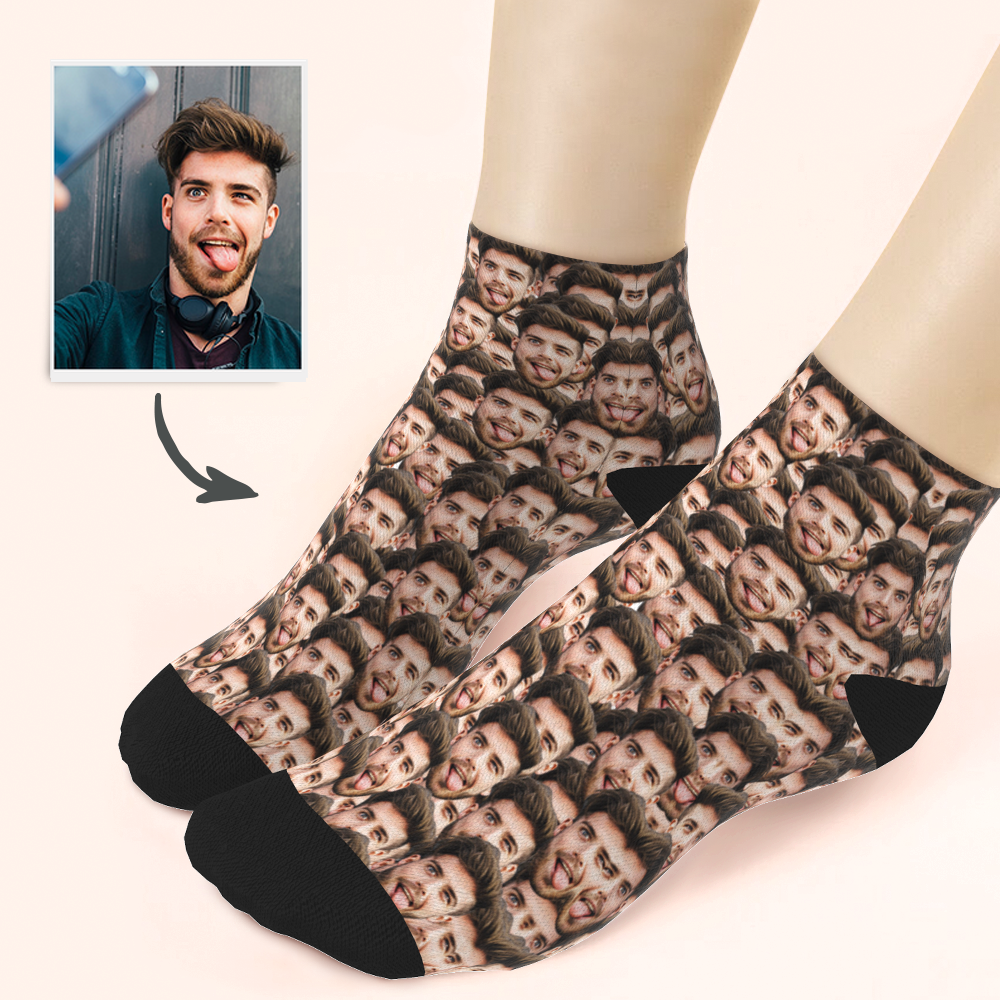Custom Boyfriend Face Ankle Socks - PhotoBoxer