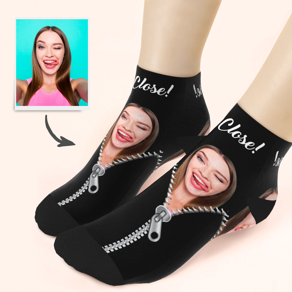 Custom Creative Zipper Ankle Socks - PhotoBoxer