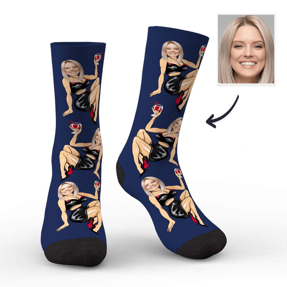 Christmas Gifts Men's Custom Face on Sexy Girl Body Socks - PhotoBoxer