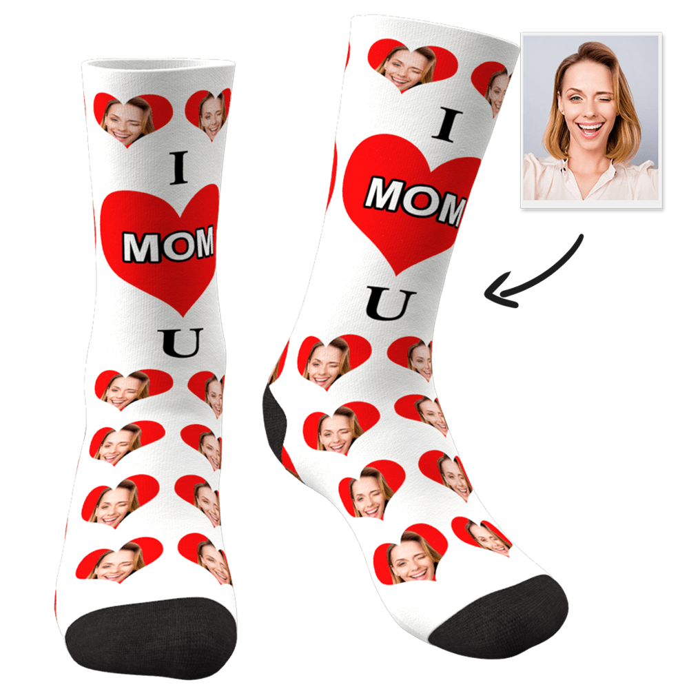 Custom Face Socks I Love Dad Colorful - PhotoBoxer