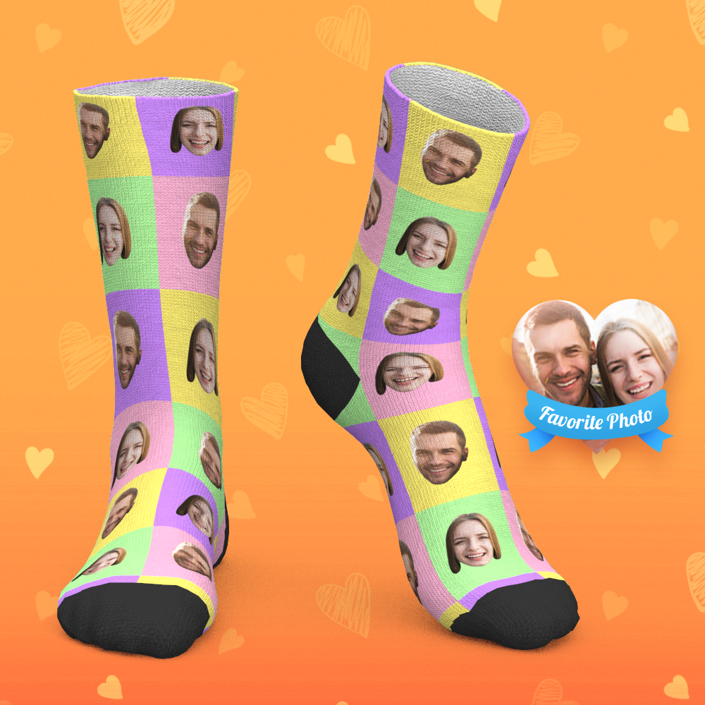 Custom Socks Personalized Face Socks Square - PhotoBoxer