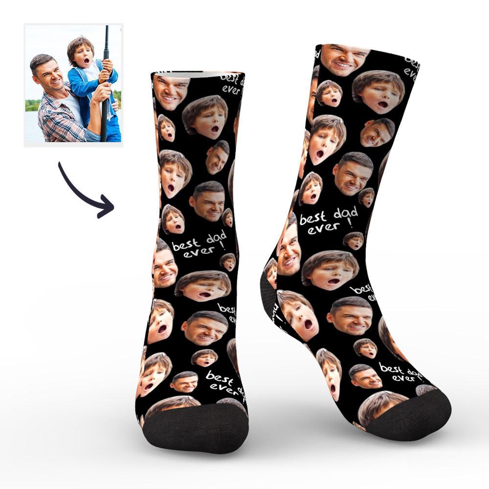 Custom Face Socks To The Best Dad - PhotoBoxer