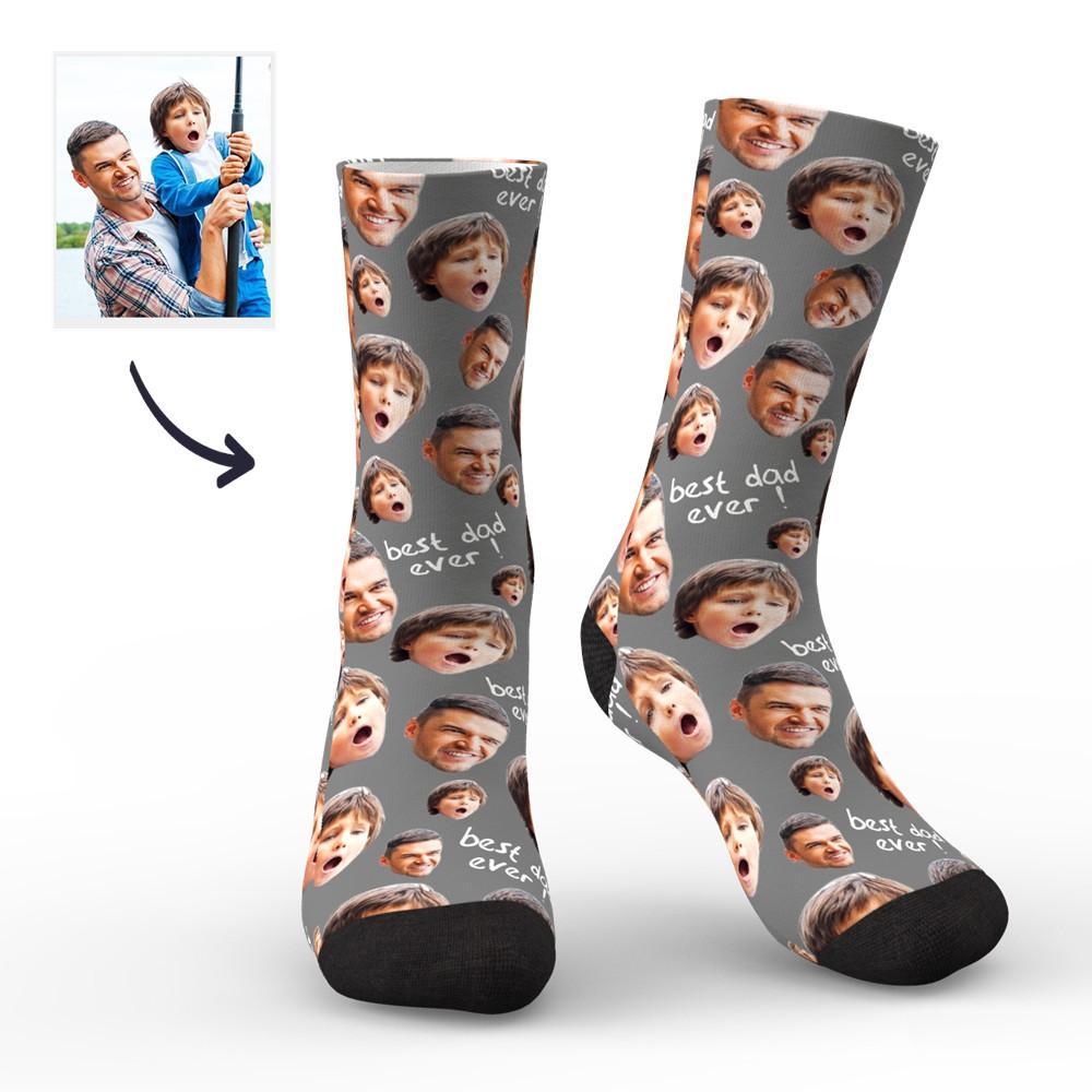 Custom Face Socks To The Best Dad - PhotoBoxer