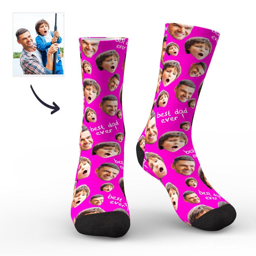 Custom Face Socks To The Best Dad - PhotoBoxer