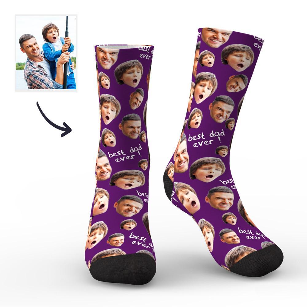 Custom Face Socks To The Best Dad - PhotoBoxer