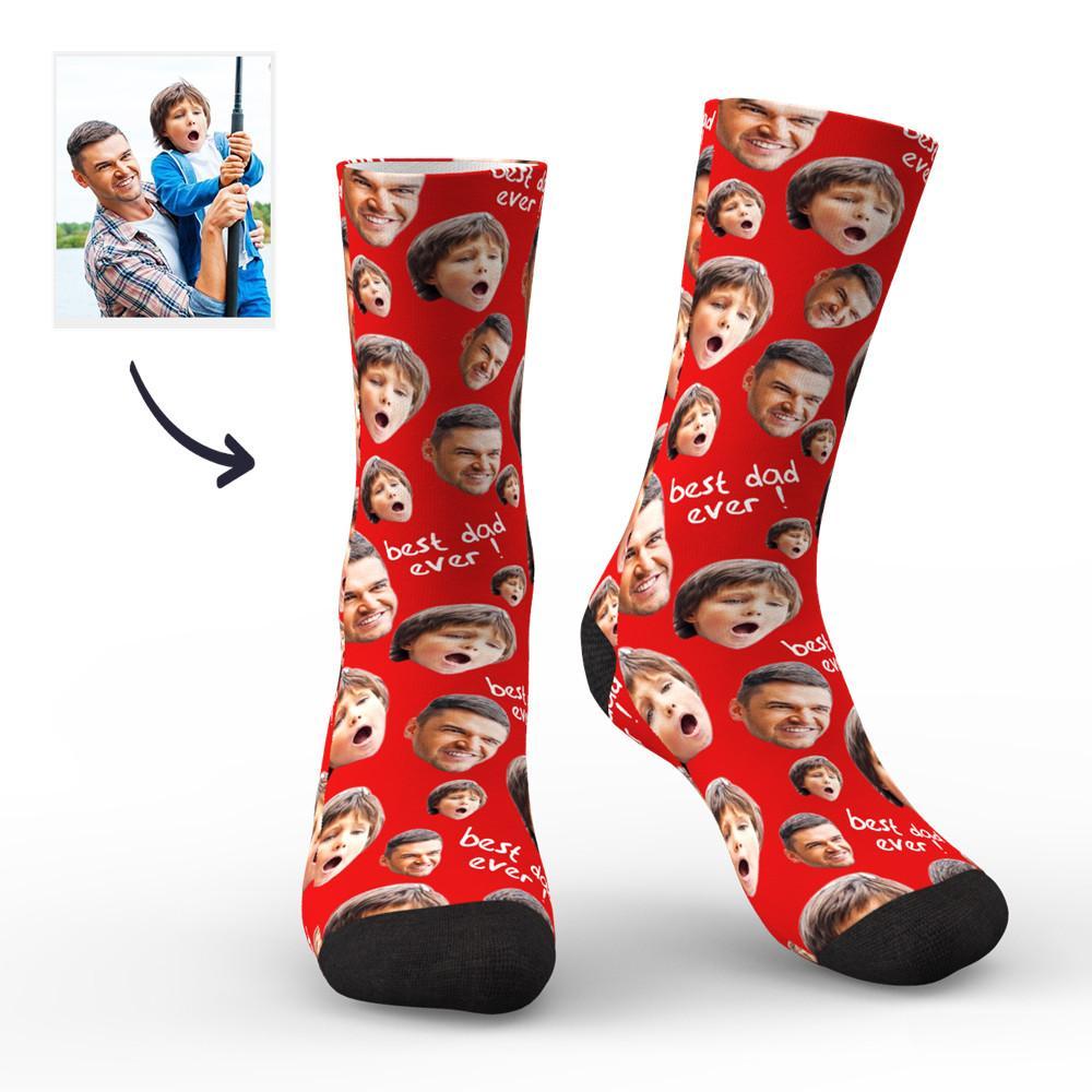 Custom Face Socks To The Best Dad - PhotoBoxer