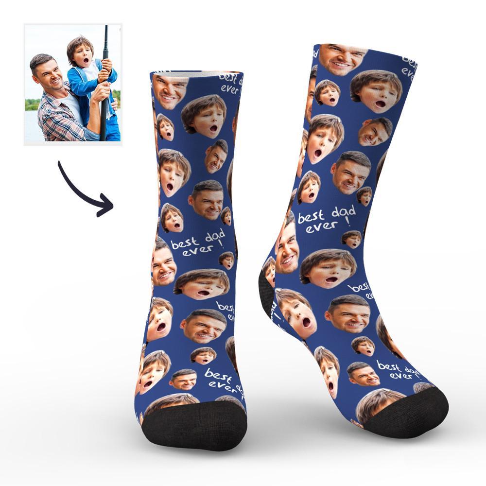 Custom Face Socks To The Best Dad - PhotoBoxer