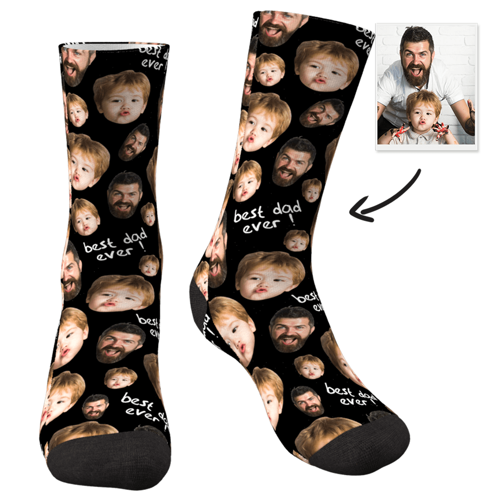 Custom Face Socks To The Best Dad - PhotoBoxer