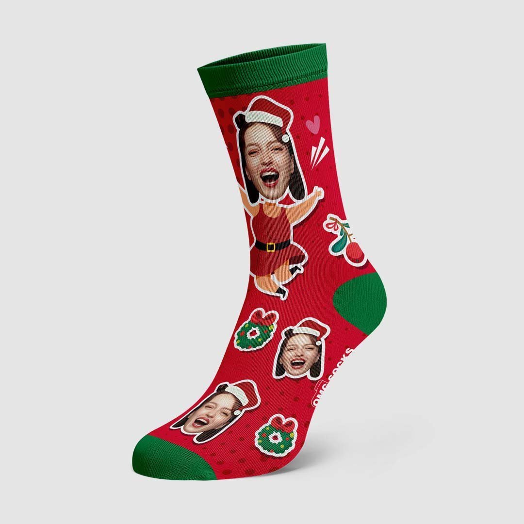 Christmas Custom Socks Face On Santa Claus Women Body - PhotoBoxer