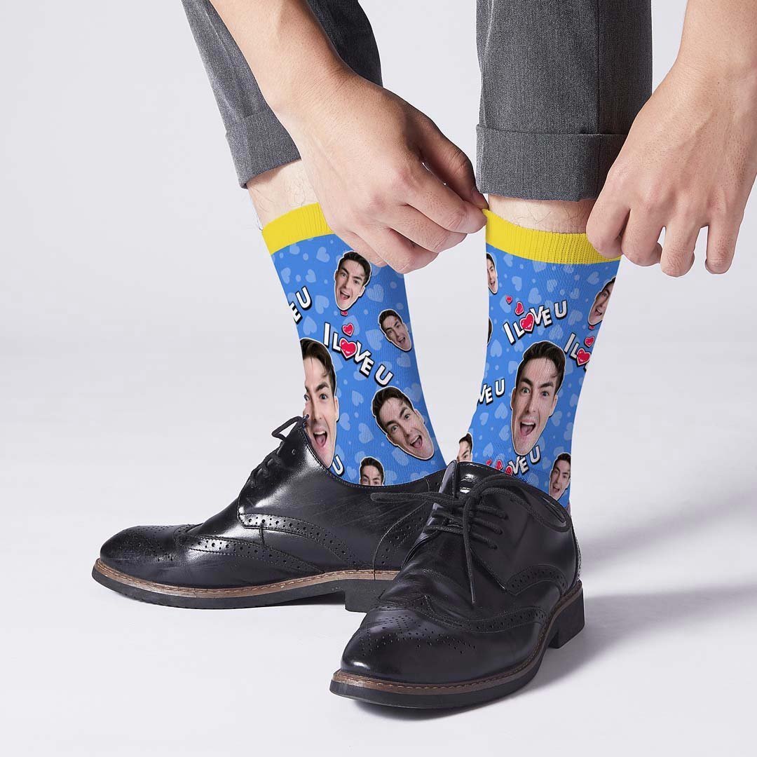 I Love You Face Socks - PhotoBoxer
