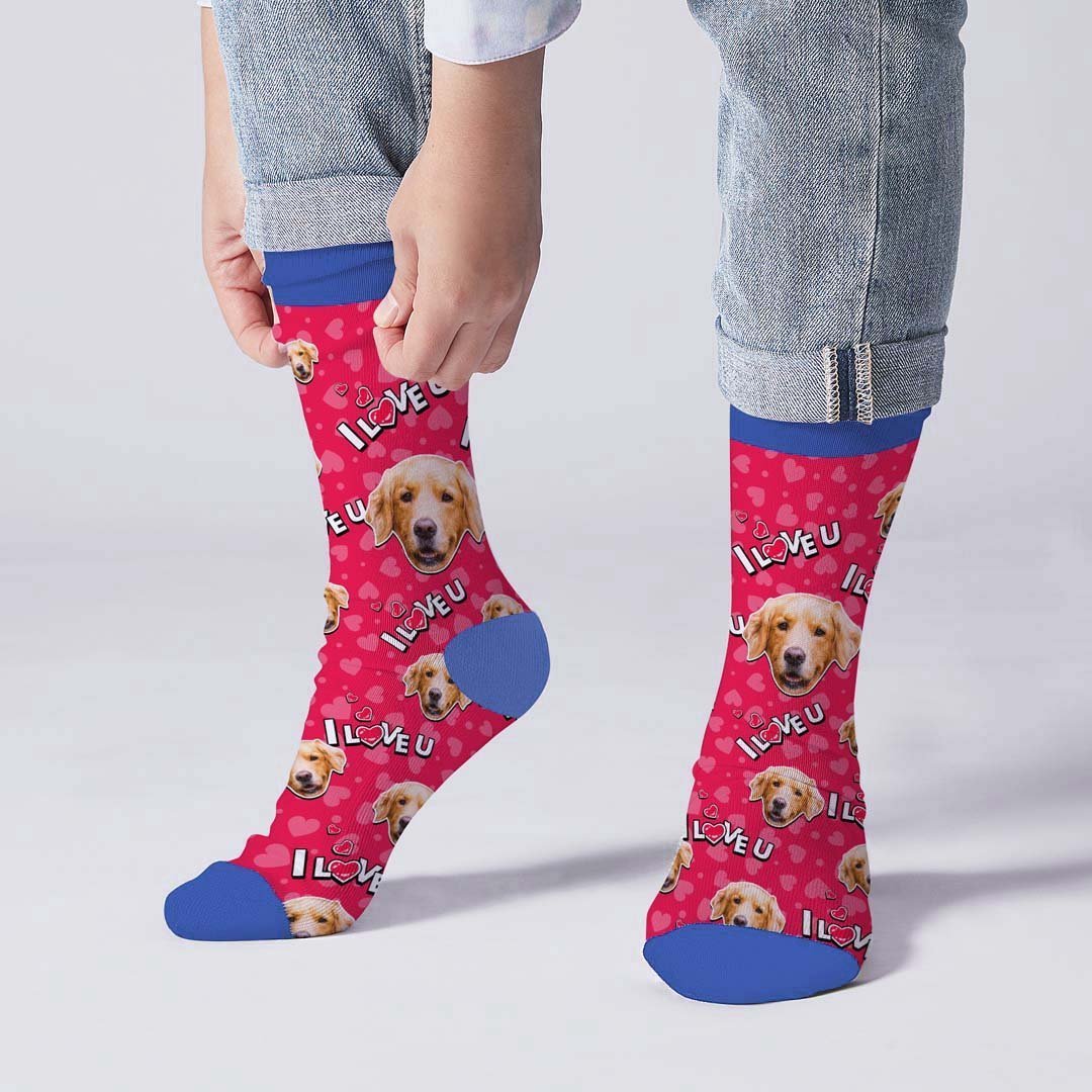 I Love You Face Socks - PhotoBoxer